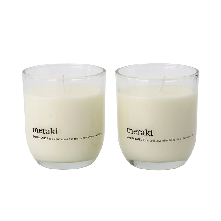 Scented candle Ø 7 cm, Shadow lake (set of 2) from Meraki