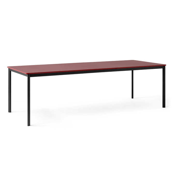 Drip Dining table HW60, 250 x 100 cm, Burgundy Forbo Linoleum (4154) from & tradition