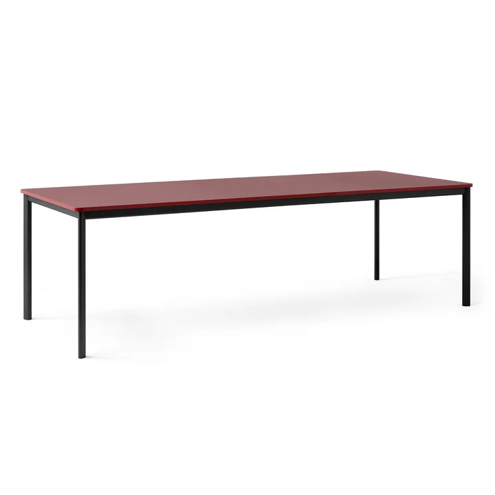 Drip Dining table HW60, 250 x 100 cm, Burgundy Forbo Linoleum (4154) from & Tradition