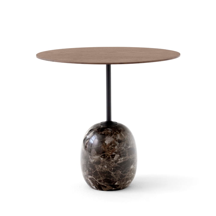 Lato Side table H 45 cm, 40 x 50 cm, walnut / Emparador marble by & Tradition