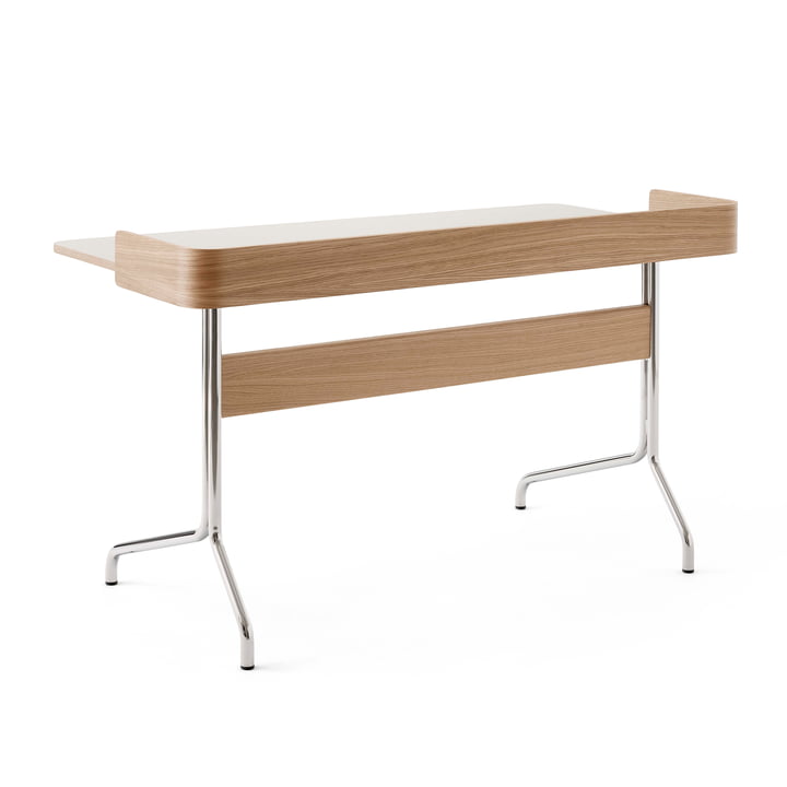 Pavilion AV17 Desk with border, 130 x 65 cm, oak / linoleum Mushroom (4176) from & tradition