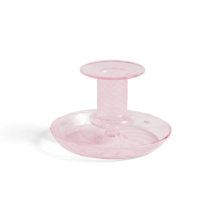 Flare Candlestick Ø 11 x H 7.5 cm from HAY in pink / white