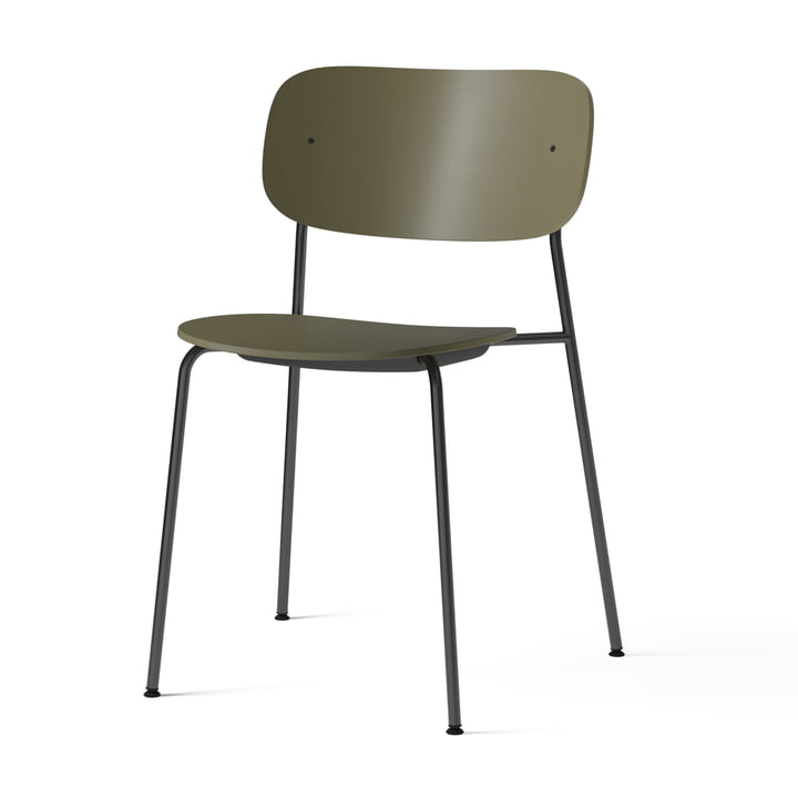 Co Dining Recycled Plastic Chair, black / olive by Audo