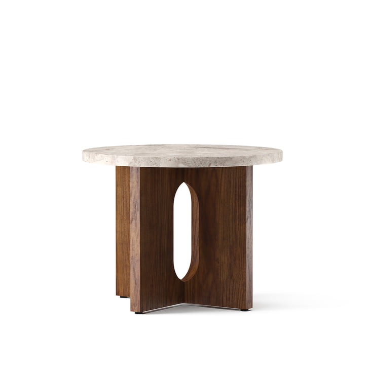 Androgyne side table Ø 50 cm, walnut / kunis breccia by Menu