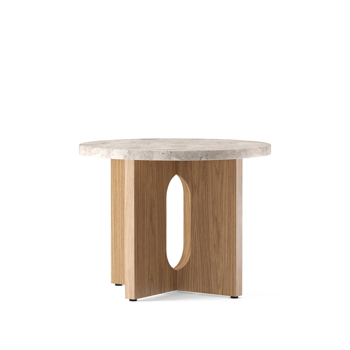 Androgyne side table Ø 50 cm, natural oak / Kunis Breccia by Menu