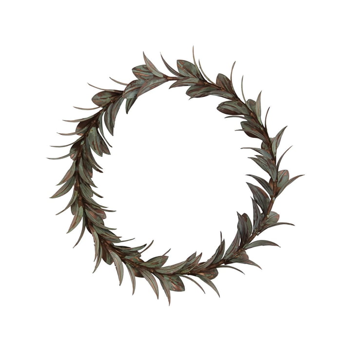 Tare Leaf wreath from House Doctor in antique copper finish