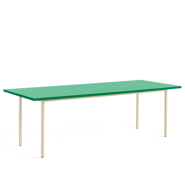 Two-Colour Dining table from Hay in the dimensions 240 x 90 cm in the colour mint / ivory