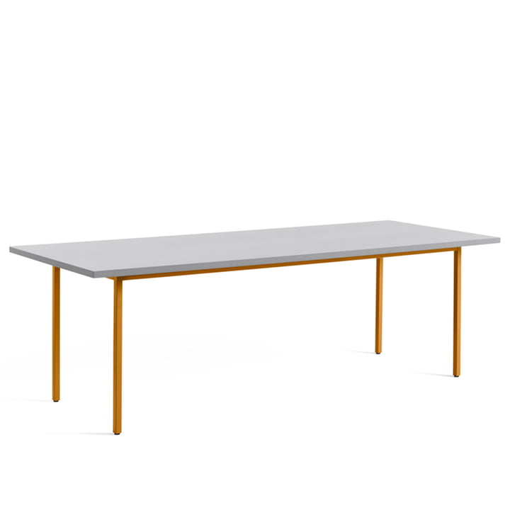 Two-Colour Dining table from Hay in the dimensions 240 x 90 cm in the colour light grey / ochre
