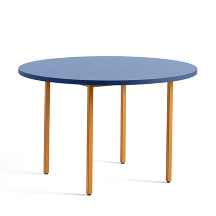 Two-Colour Dining table Ø 120 cm from Hay in round design in the colour blue / ochre