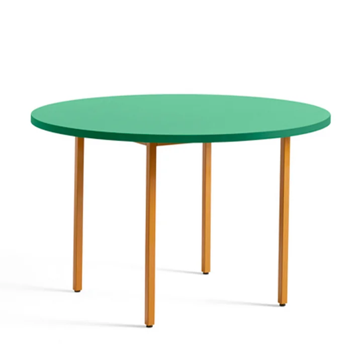 Two-Colour Dining table Ø 120 cm from HAY in round version in the colour mint / ochre