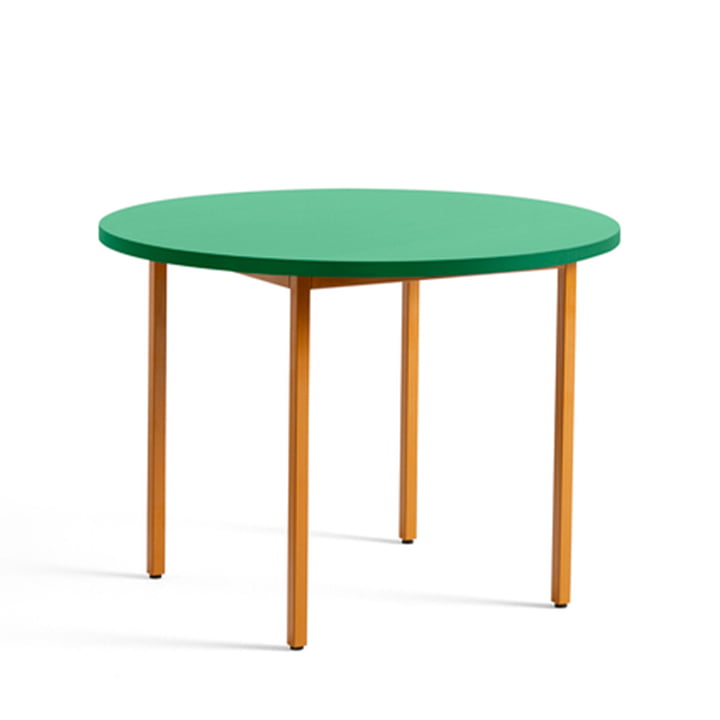 Two-Colour Dining table Ø 105 cm from Hay in round version in the colour mint / ochre