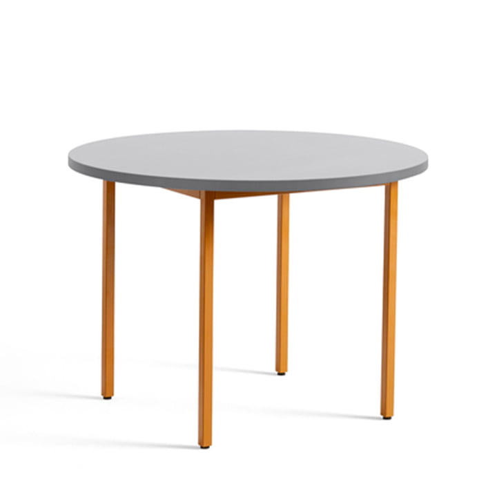 Two-Colour Dining table Ø 105 cm from Hay in round design in the colour light grey / ochre