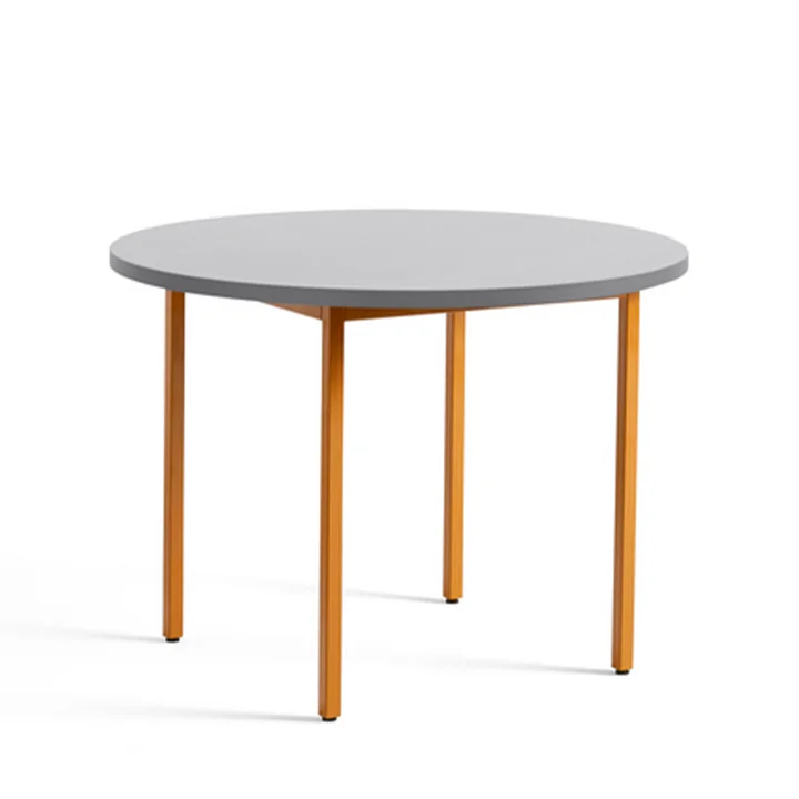 Two-Colour Dining table Ø 105 cm from HAY in round design in the colour light grey / ochre