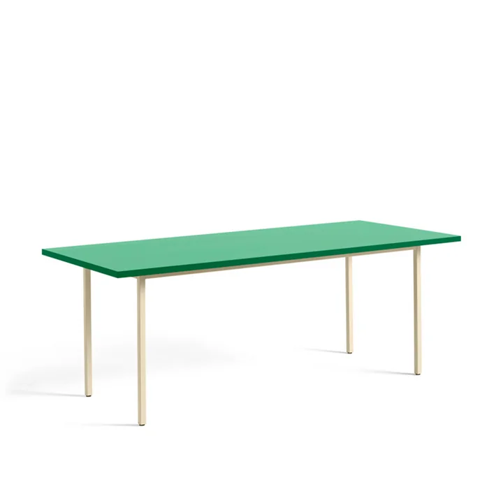 Two-Colour Dining table from HAY in the dimensions 200 x 90 cm in the colour mint / ivory