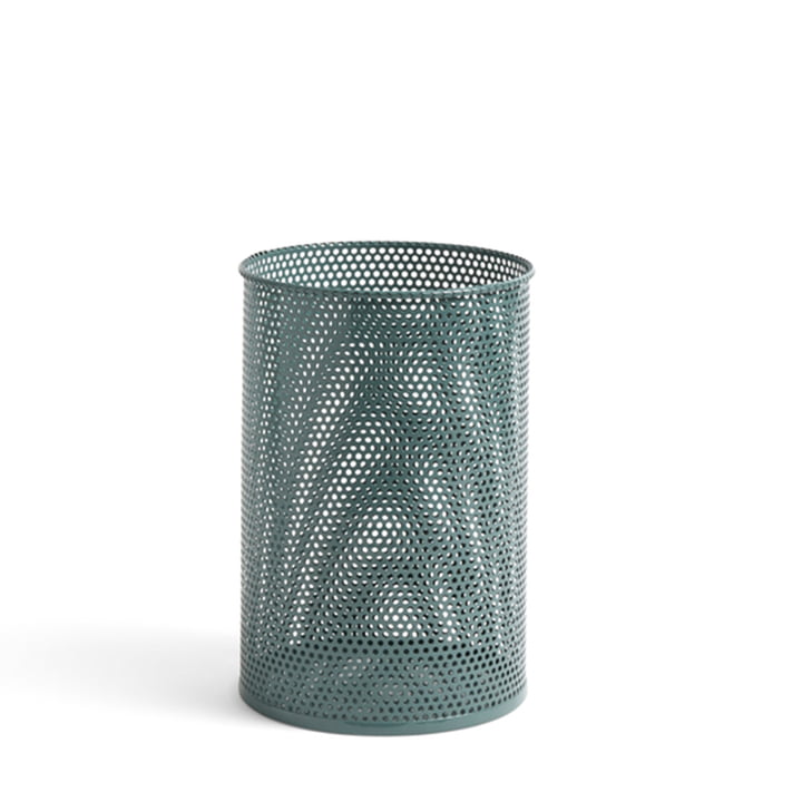 Perforated Bin M Ø 25 x H 37 cm by Hay in the colour sage green
