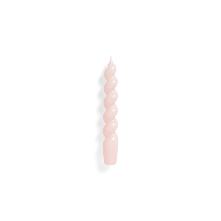 Spiral Stick candle H 19 cm by Hay in the color light rose