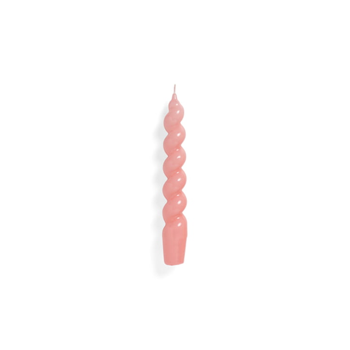 Spiral Stick candle H 19 cm by Hay in the color dark rose