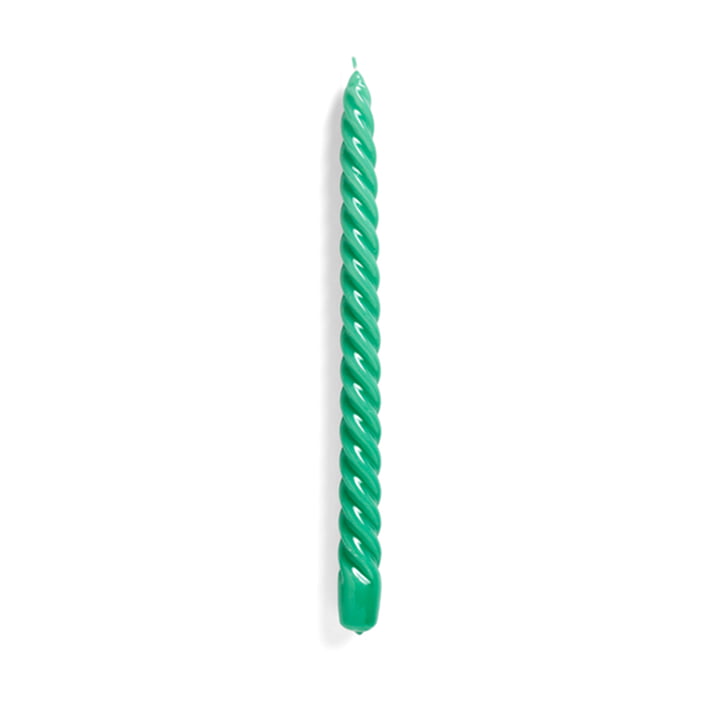 Spiral Stick candle H 29 cm from Hay in the color green