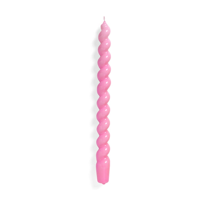 Spiral Stick candle H 29 cm from Hay in the color dark pink
