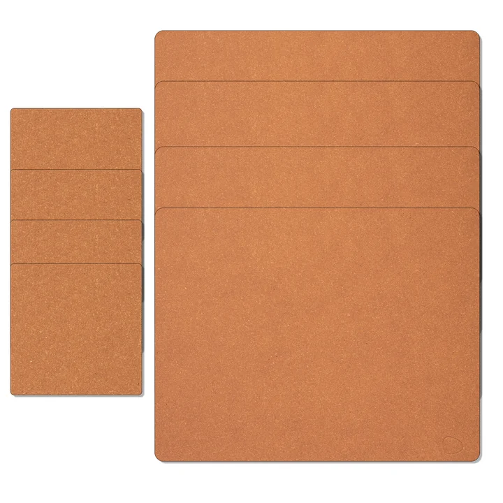 Gift set Square L , Core mottled natural (4 placemats + 4 glass coasters) from Lind DNA
