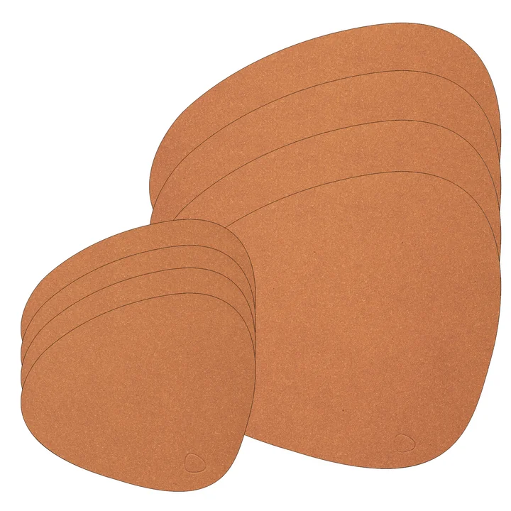 Gift set Curve L , Core mottled nature (4 placemats + 4 glass coasters) from Lind DNA