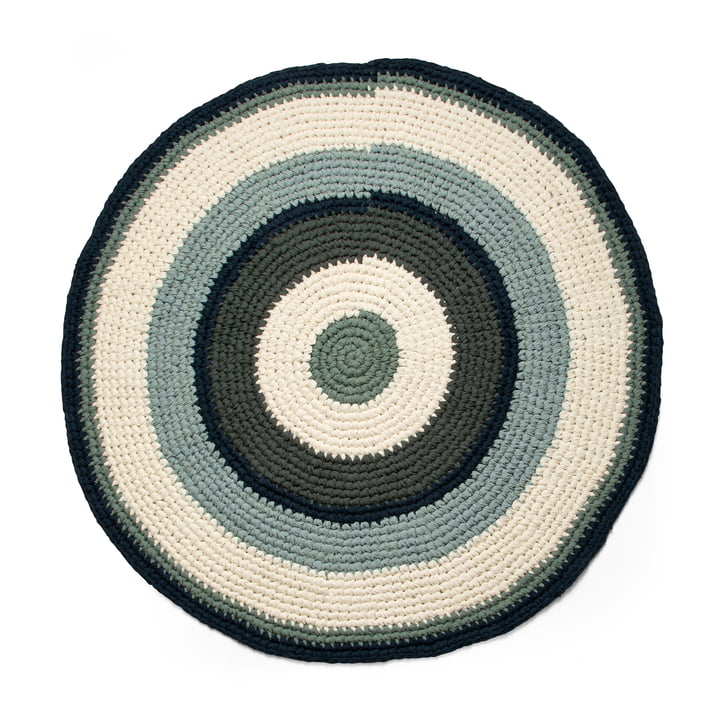 Crochet rug Ø 120 cm from Sebra in hazy blue