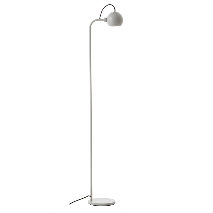Ball Single Floor lamp, pale grey glossy by Frandsen