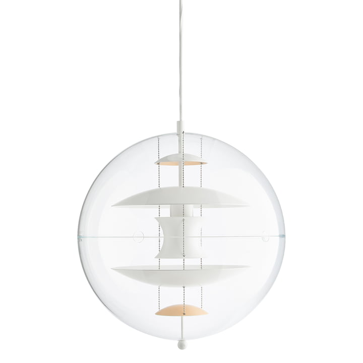 VP Globe Pendant lamp Ø 40 cm by Verpan in warm peach / white / clear