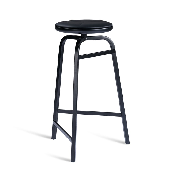 Treble Bar stool from Northern in the version black / leather black