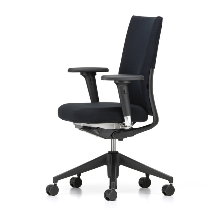 ID Soft , nero / basic dark, with forward tilt, with seat depth adjustment, 2D armrest (soft castors) from Vitra