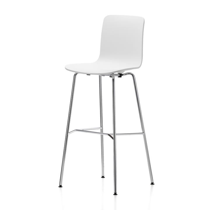 High Hal Bar stool from Vitra in white / chrome with black plastic glides