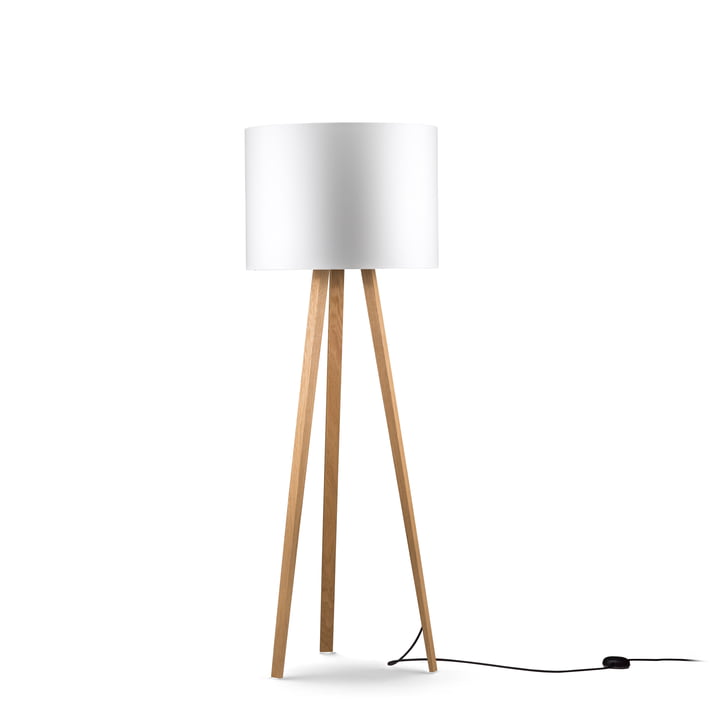 LUCA STAND Floor lamp from Maigrau in natural oak in white