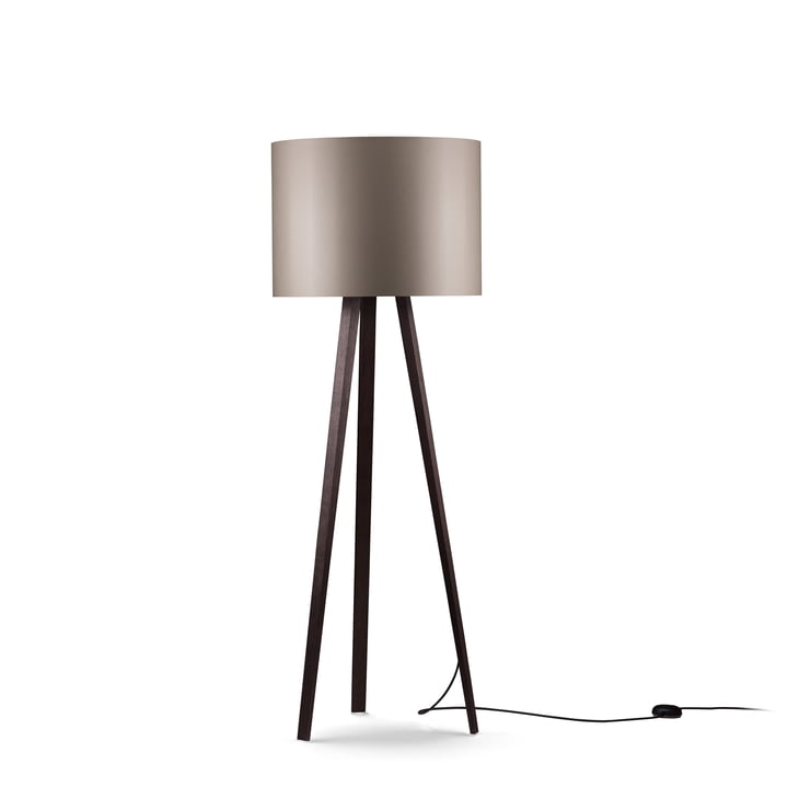 LUCA STAND Floor lamp from Maigrau in smoked oak in grey