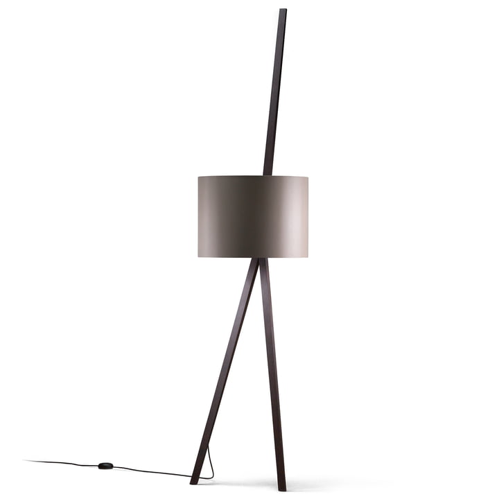 LUCA LEAN Leaning lamp from Maigrau made of oak smoked in grey