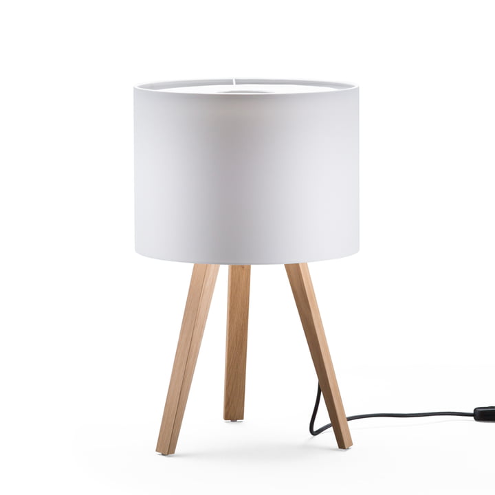 LUCA STAND LITTLE Table lamp from Maigrau in natural oak in white