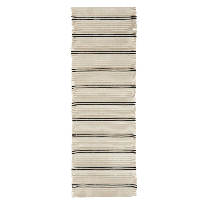 Putki Carpet 250 x 73 cm from OYOY in offwhite / black
