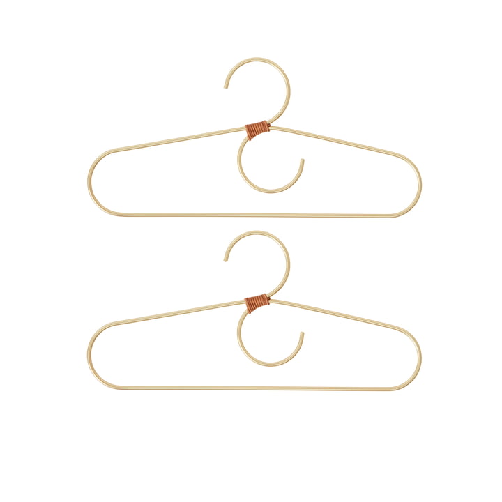 Fuku Tiny coat hanger from OYOY in brass (set of 2)