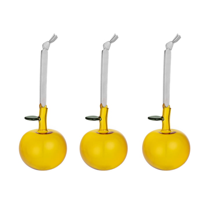 Glass apple (set of 3) from Iittala in yellow