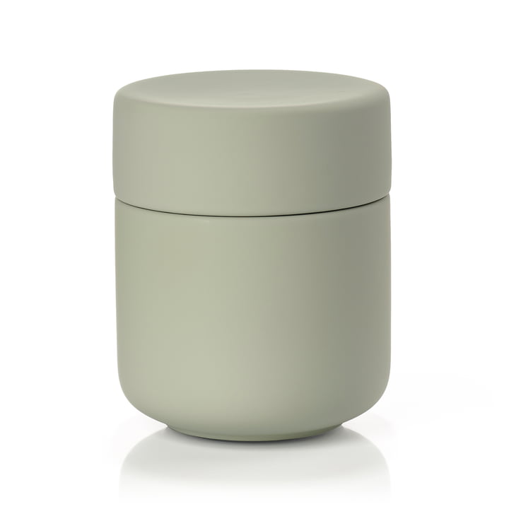 Ume Vessel with lid from Zone Denmark in eucalyptus green