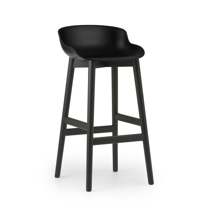 Hyg Bar stool H 75 cm from Normann Copenhagen in black oak