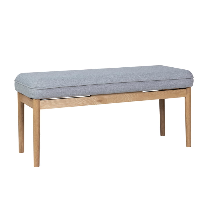 Bench with cushions from Hübsch Interior in the finish natural oak / grey