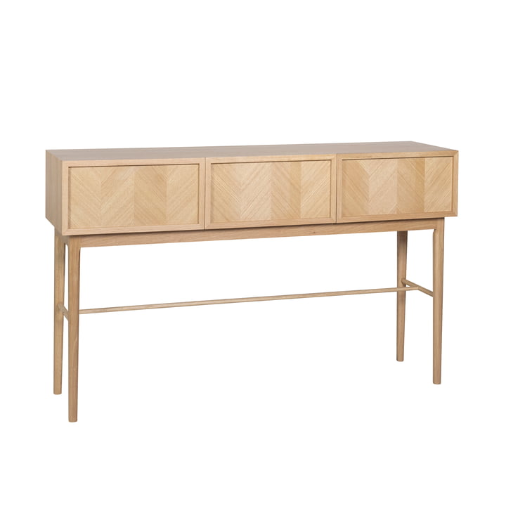 Console table with herringbone look, oak by Hübsch Interior