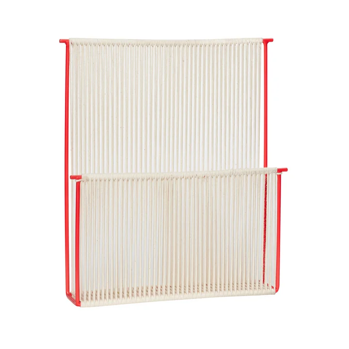 Wall magazine holder, natural / red from Hübsch Interior