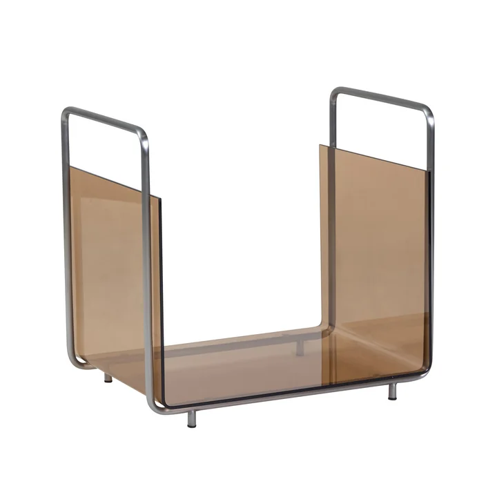 Magazine rack, nickel / amber by Hübsch Interior