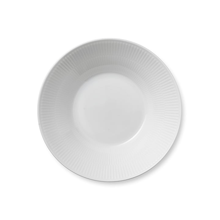 White ribbed soup plate deep Ø 24 cm by Royal Copenhagen