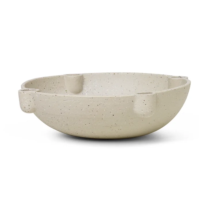 Bowl candle holder, Ø 27 x H 6.8 cm, light gray by Ferm Living
