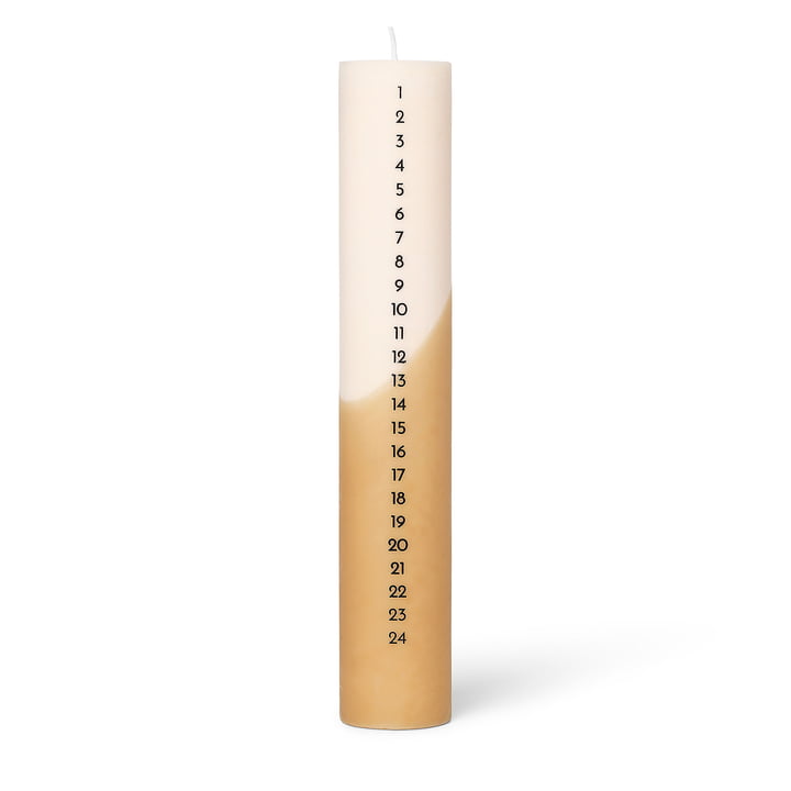 Advent calendar candle by ferm Living in the color straw