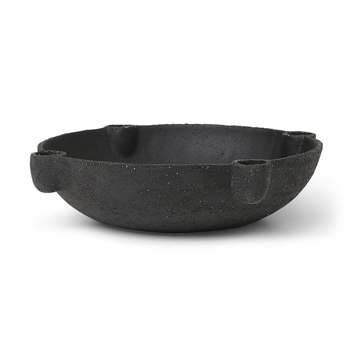 Bowl Ceramic candle holder by ferm Living in the colour dark grey