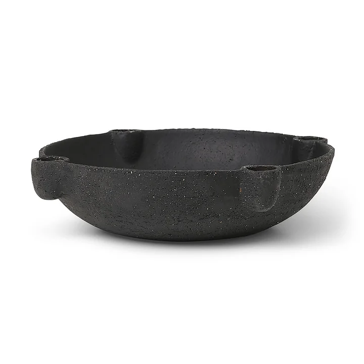 Bowl Ceramic candle holder by Ferm Living in the colour dark grey