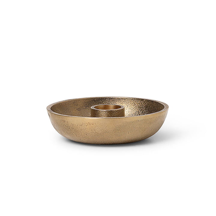 Bowl Stick candle holder by ferm Living in the brass finish